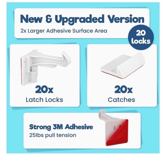 Benny Bradley's Invisible Cabinet Latch Locks - 20 Pack - Picture 2 of 6